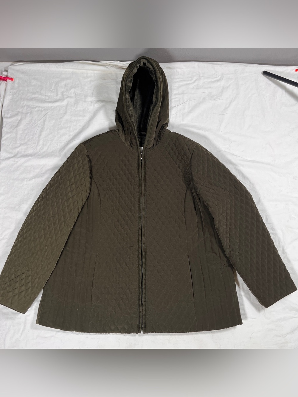 Croft & Barrow Quilted Jacket Olive Green Women’s 2X